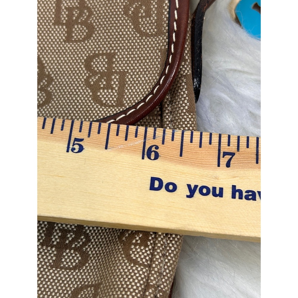Dooney & Bourke Crossbody Bag Womens S Brown Excellent Monogram Canvas Charm - Picture 8 of 9